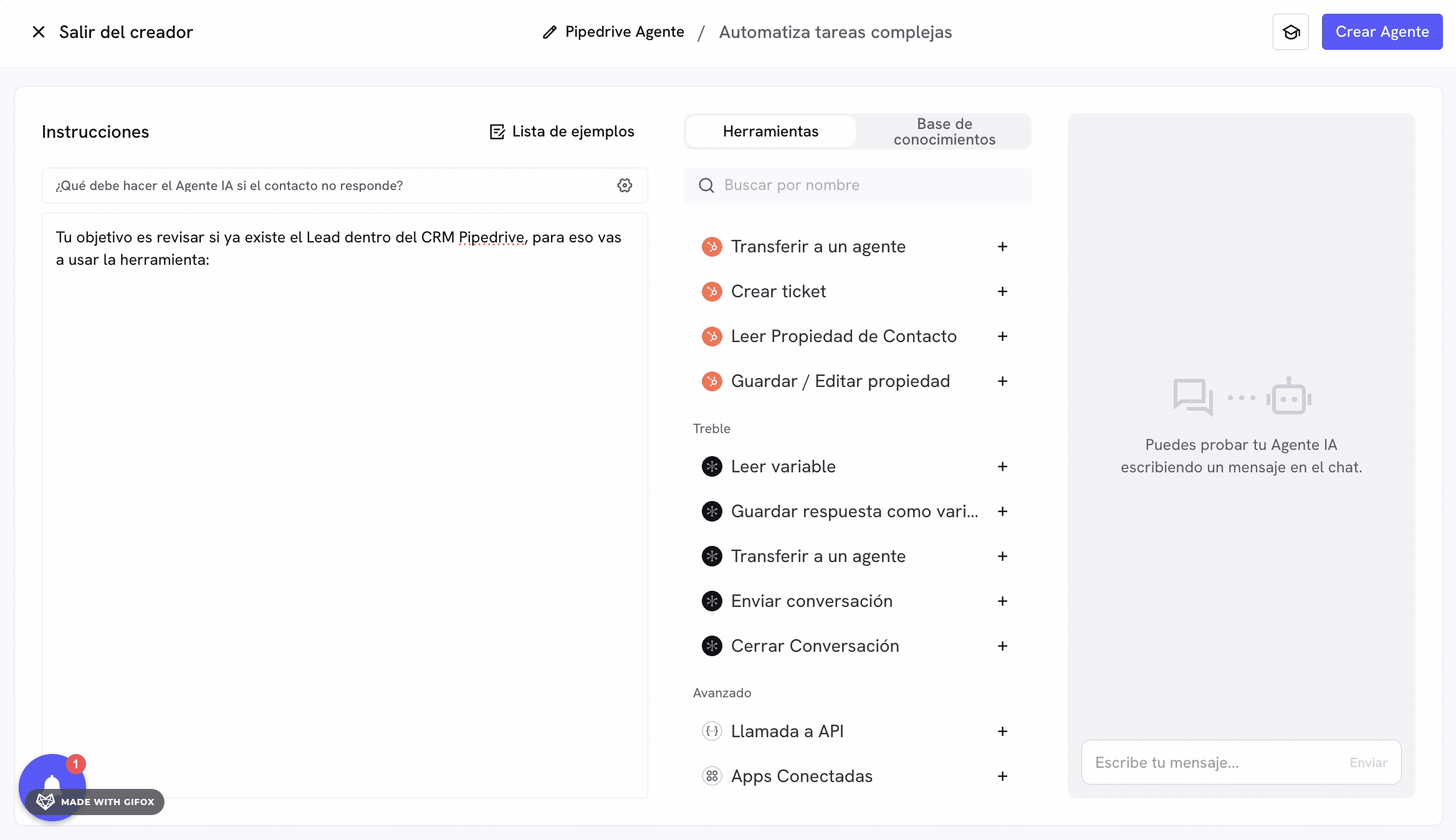 Configuration of Treble tools for Pipedrive