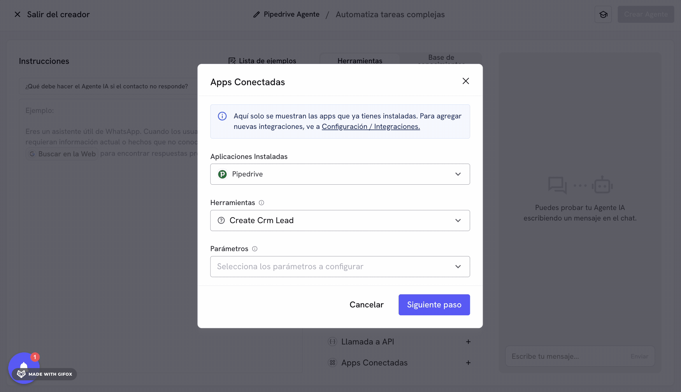 Create Lead tool configuration