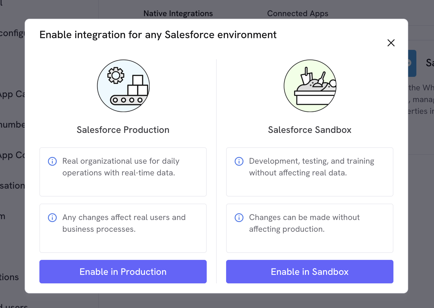Escolher ambiente do Salesforce