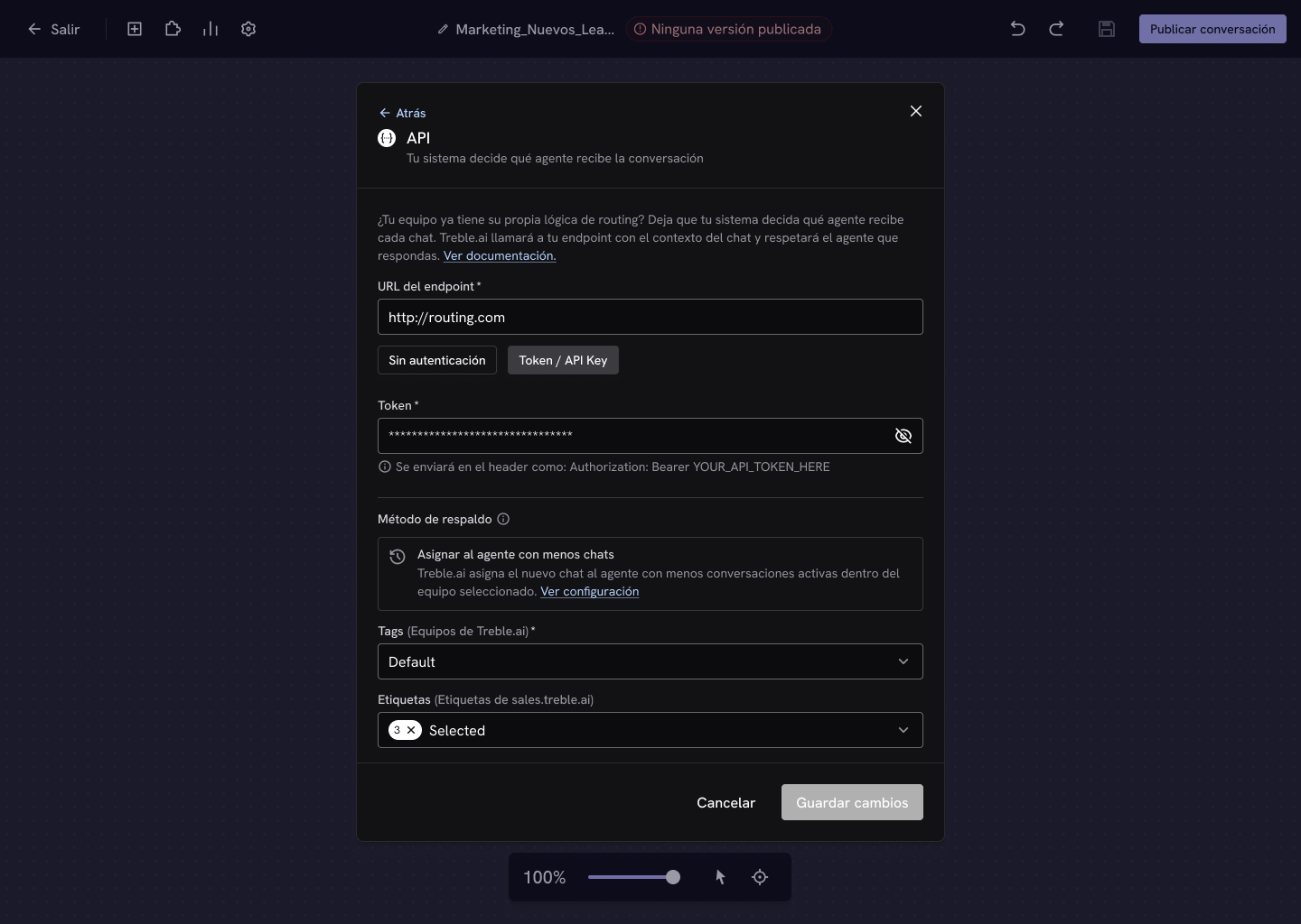 Configurar el token de autenticación