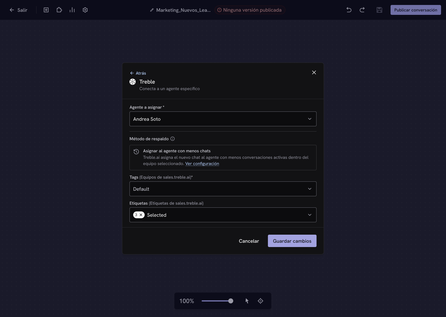 Configuración del agente específico