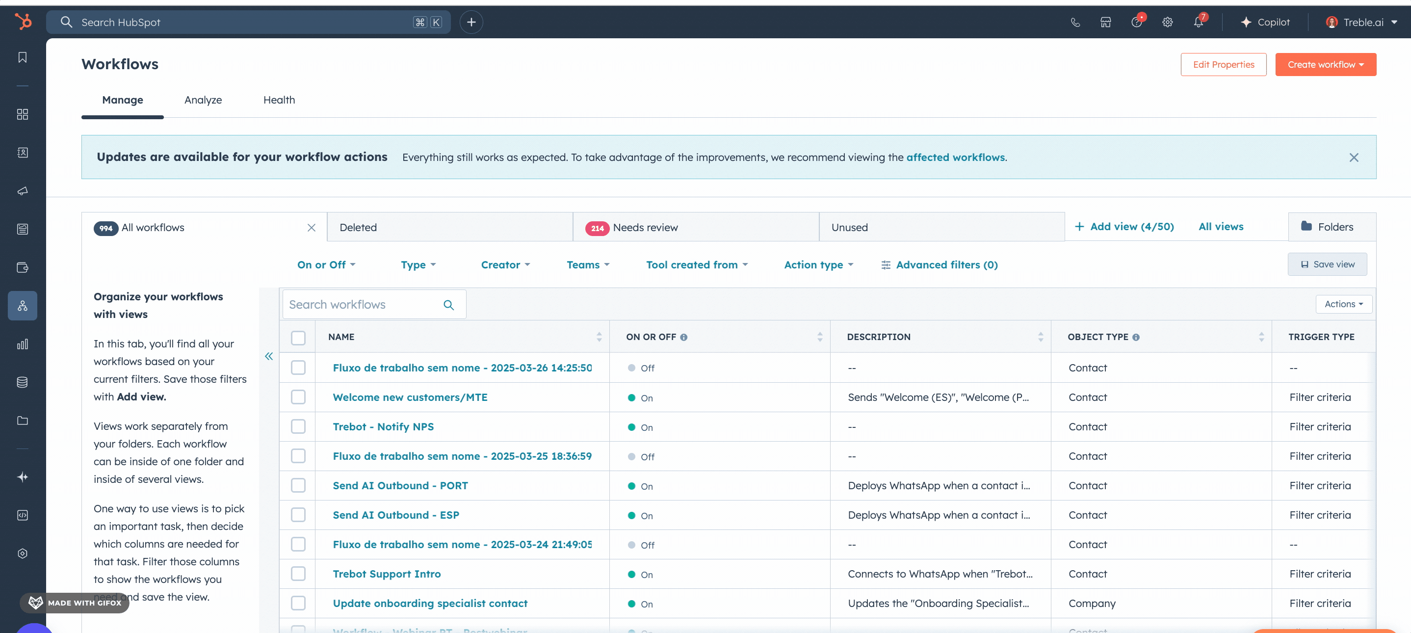 Workflows de HubSpot