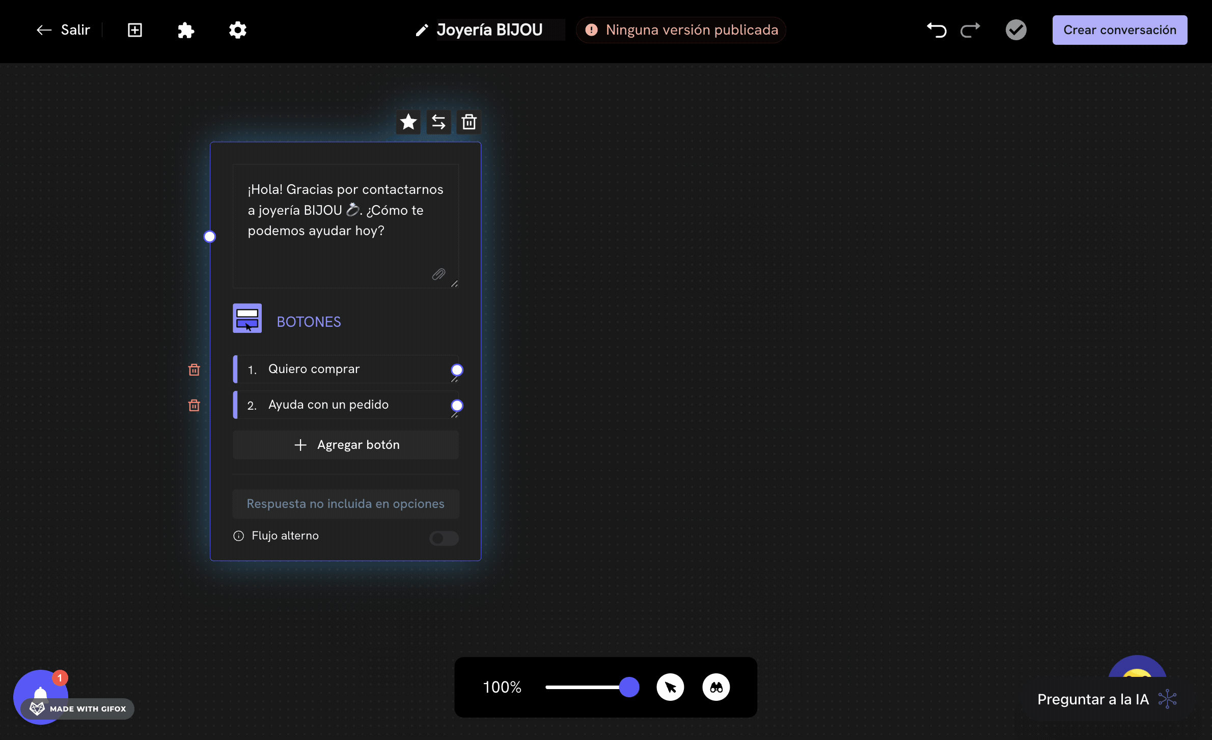 Agregar un bloque de mensaje