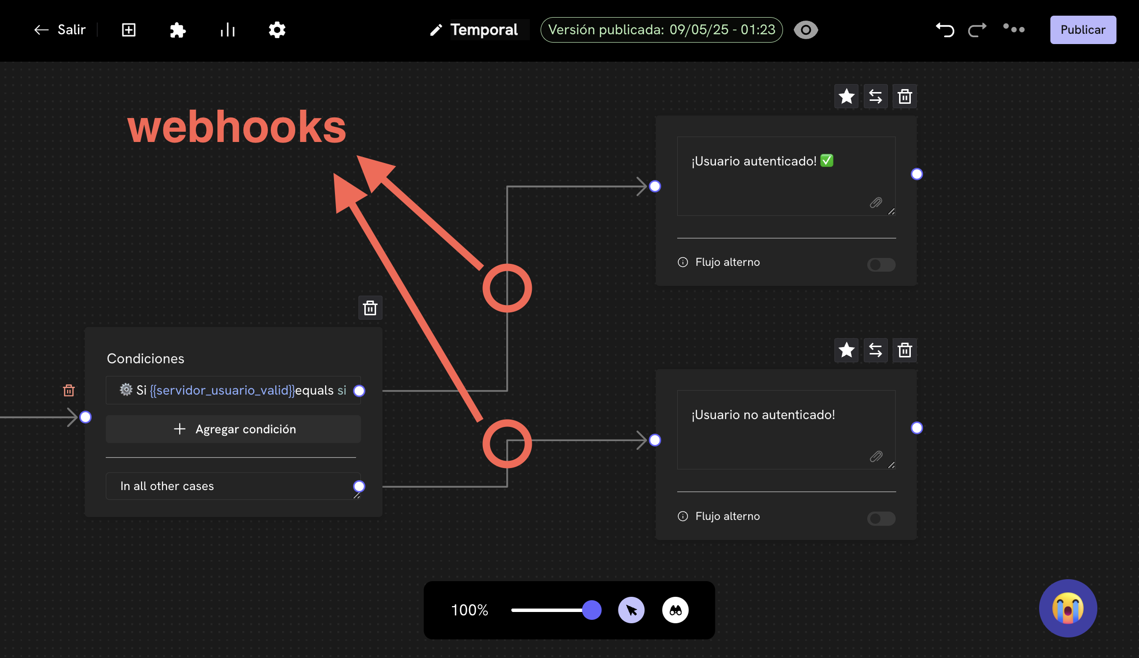 Configurar webhook de nodo de condición