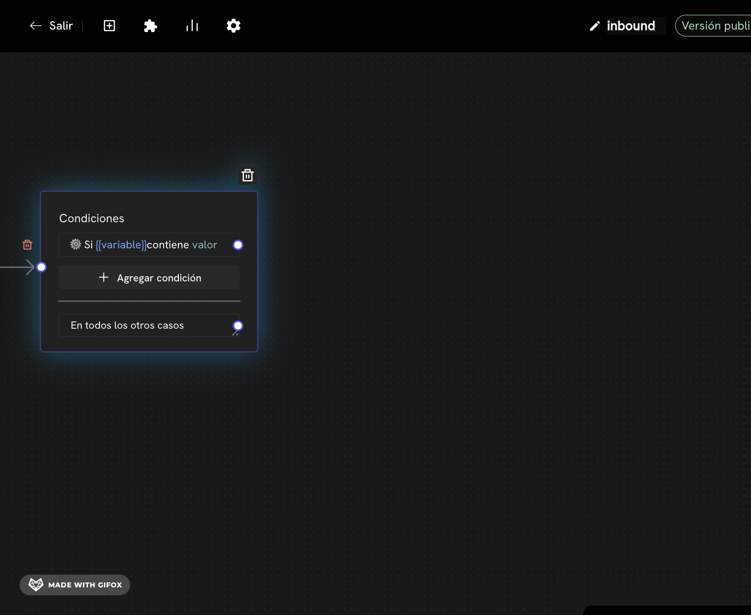 Configuración del bloque condicional