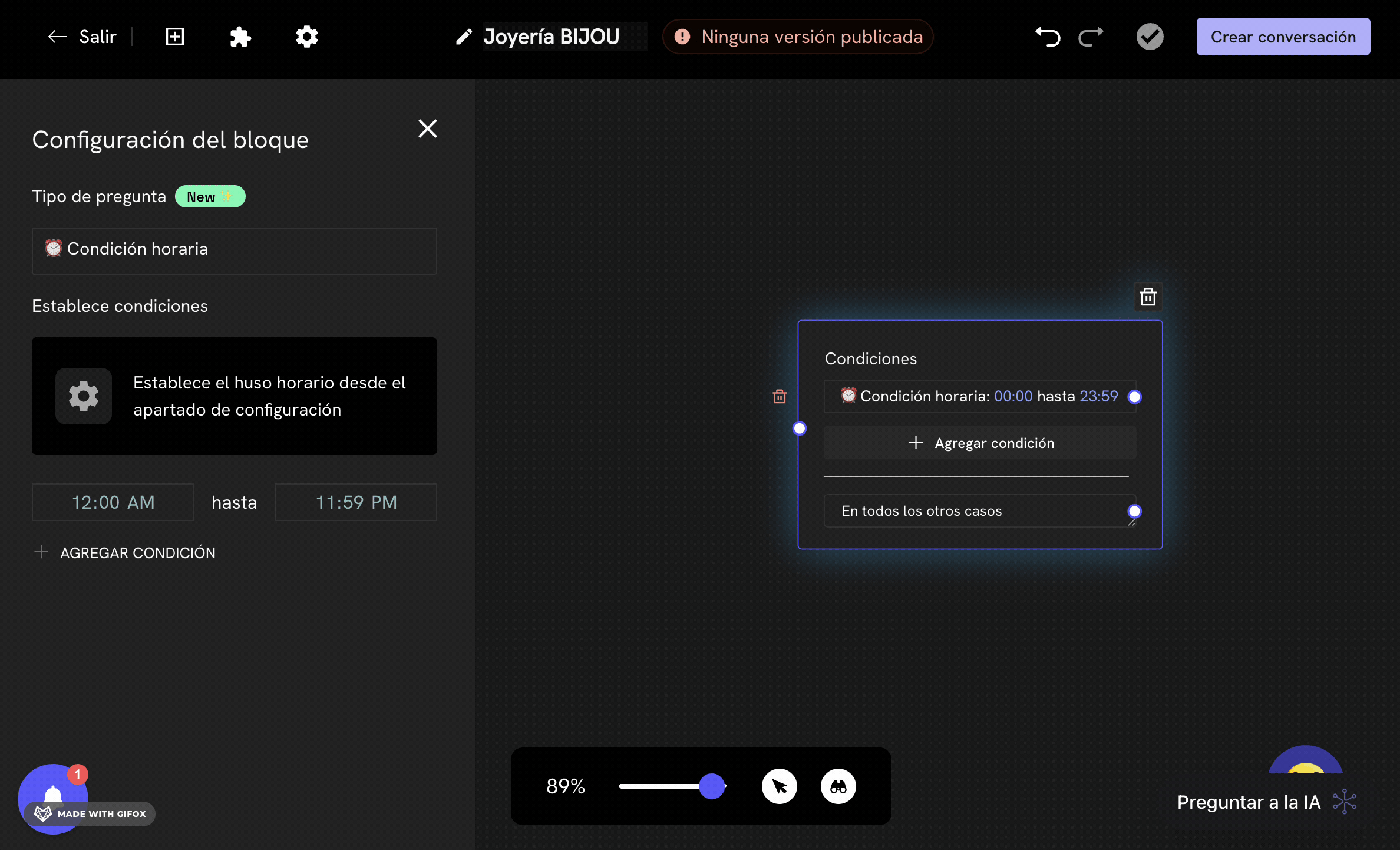 Configurar o bloco condicional