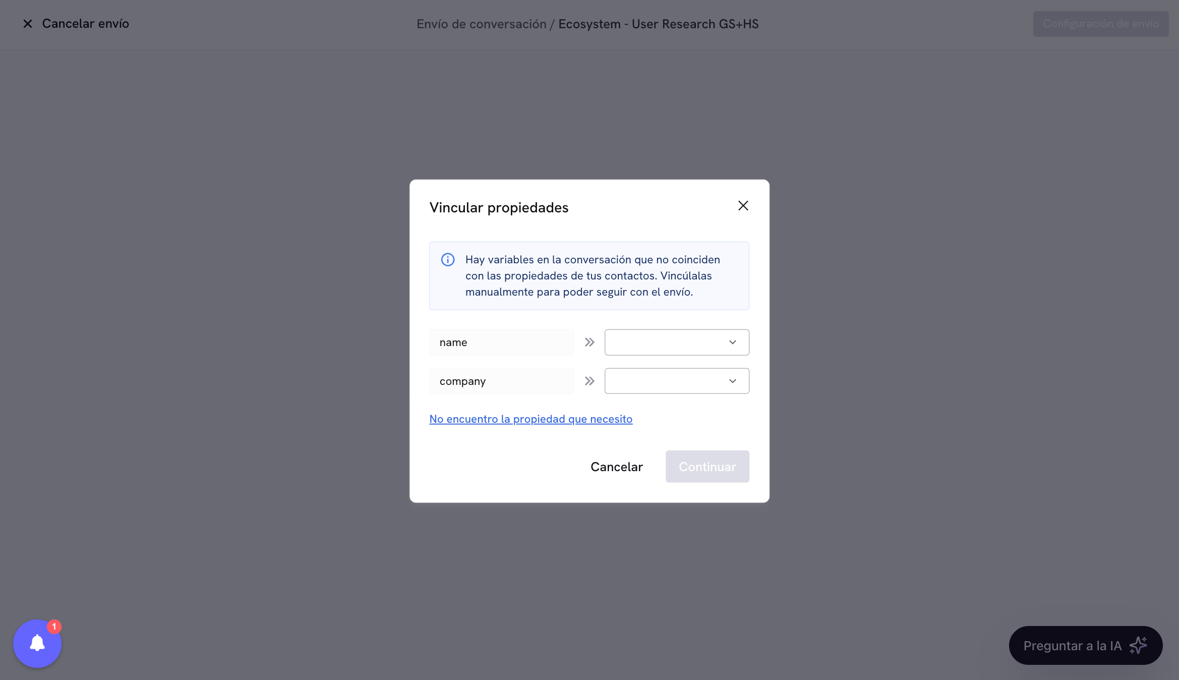Link conversation properties with contact properties