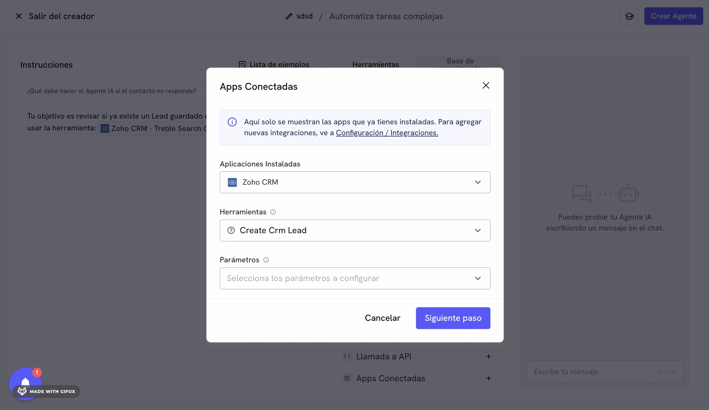 Create Lead tool configuration