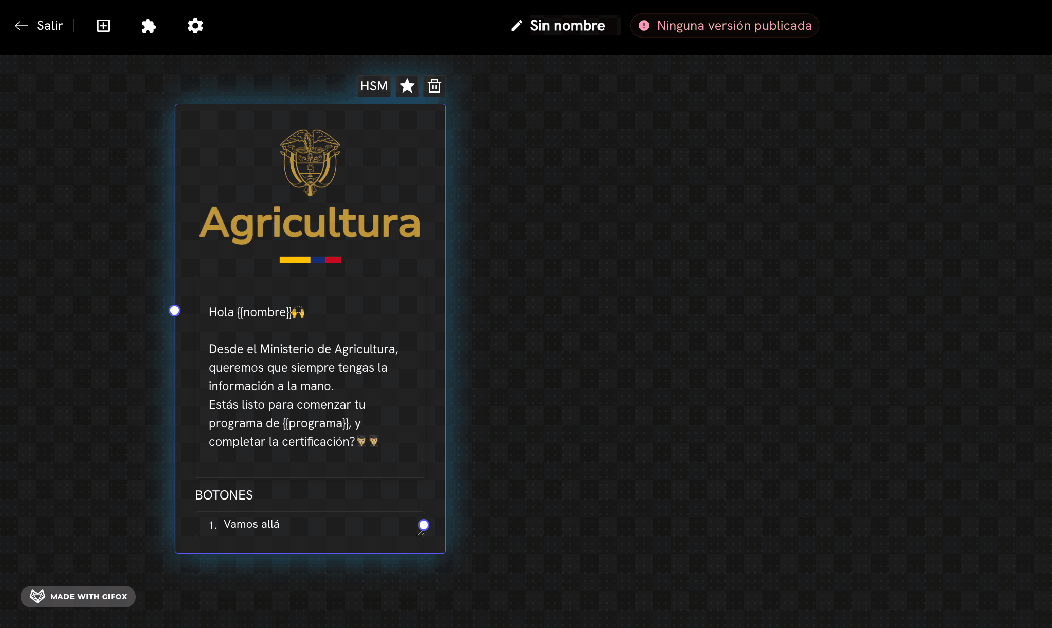 Add a message block