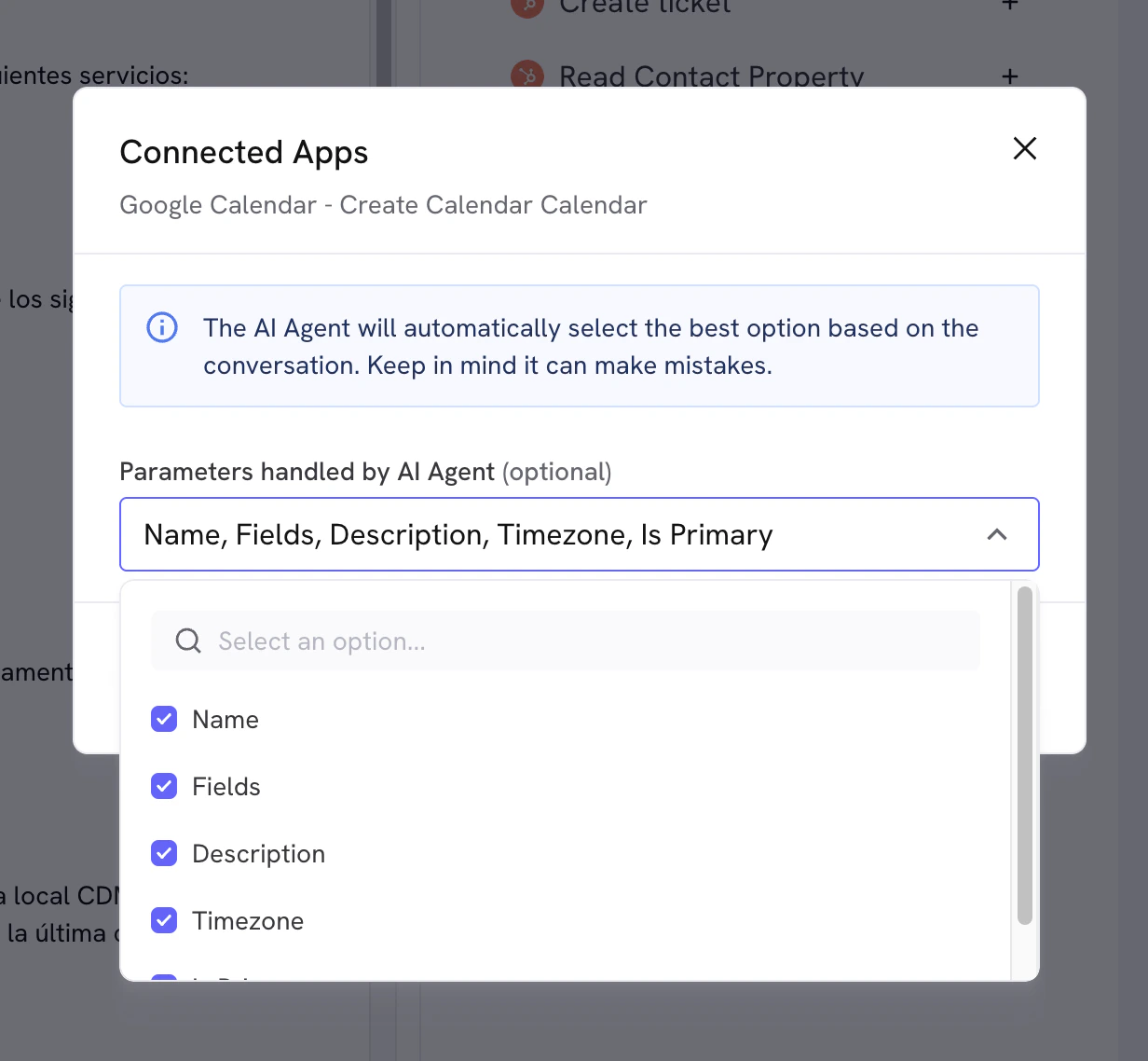 Exemplo de parâmetro com valor fixo