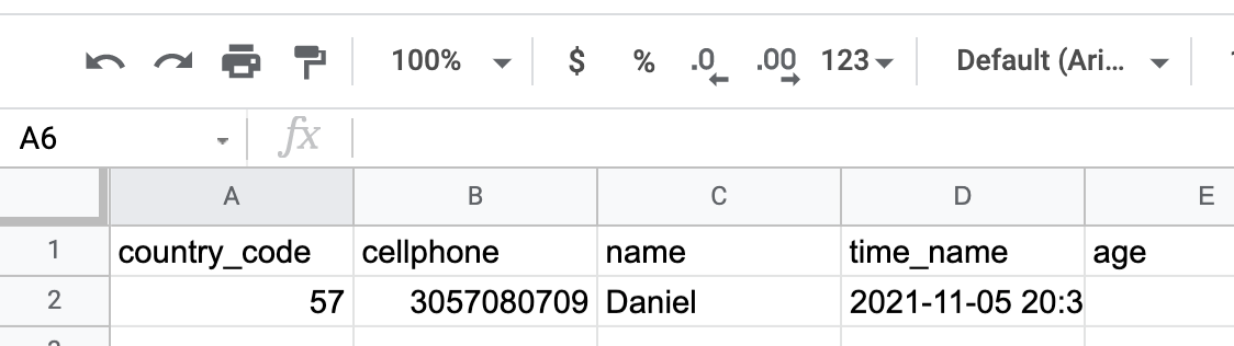 Guardar hora respuesta sheets