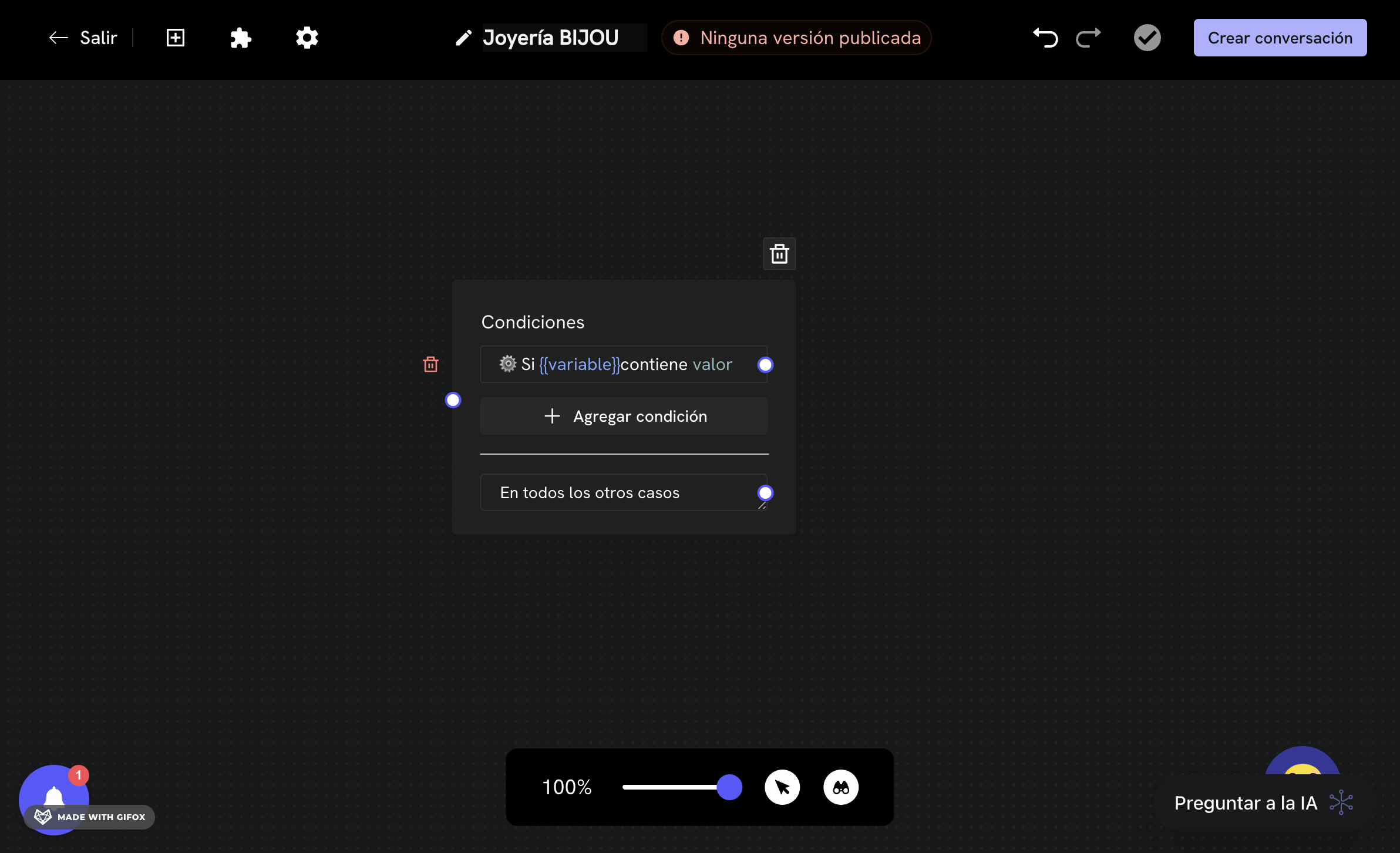 Configuração de horários e condições de tempo