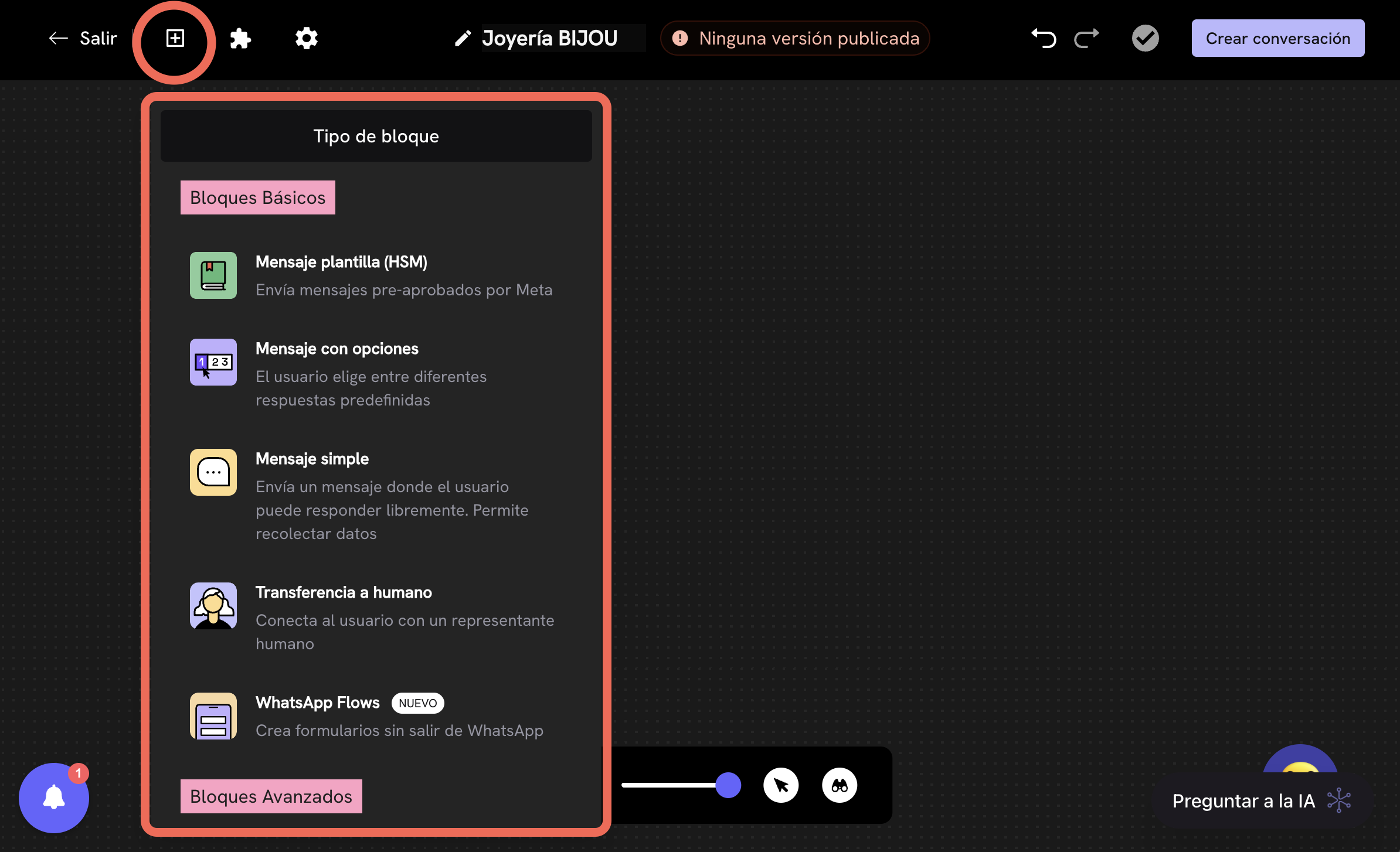 Editor de Conversas