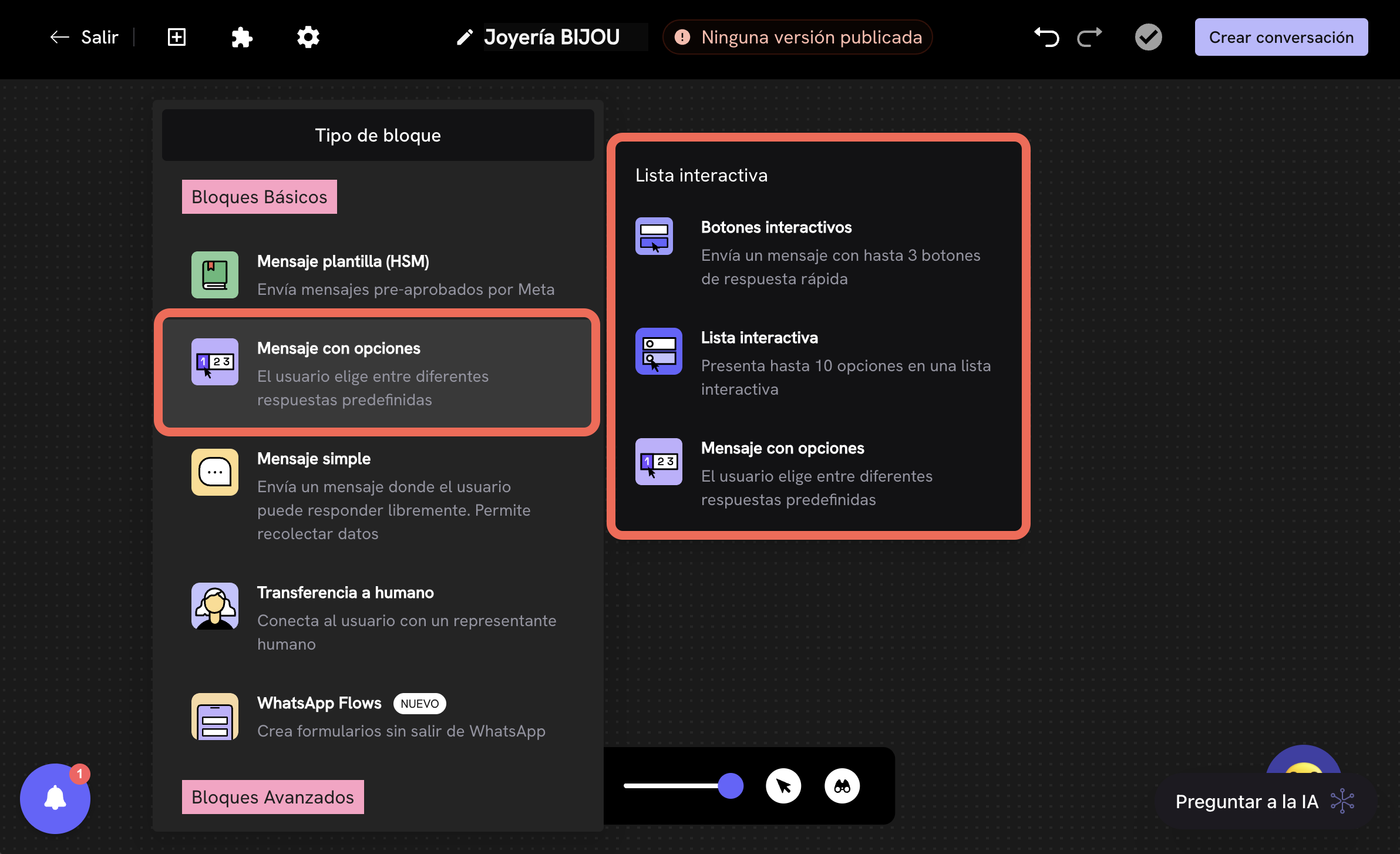 Editor de Conversas