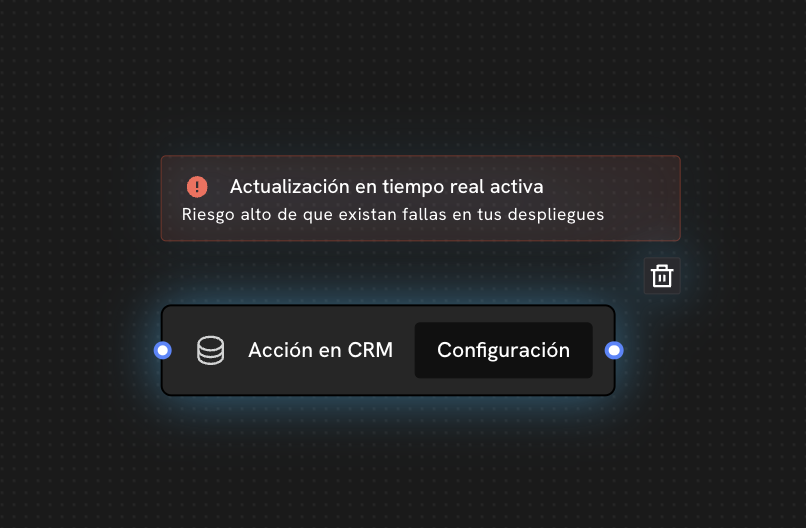 Warning that the real-time update is active