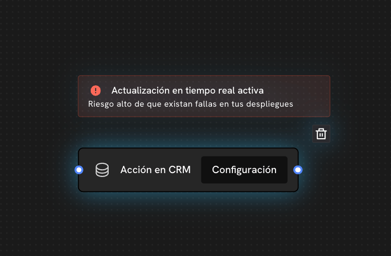 Warning that the real-time update is active