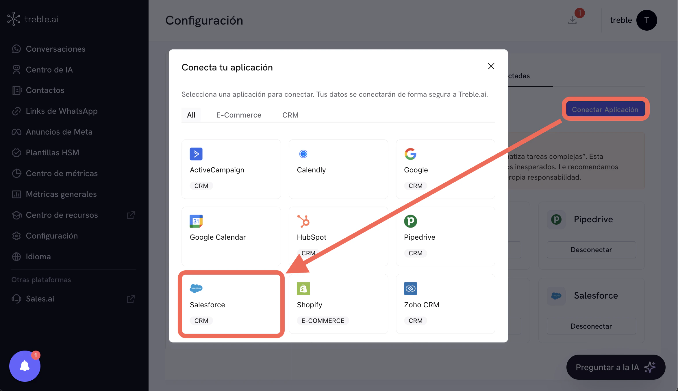 Instalar Salesforce en Treble