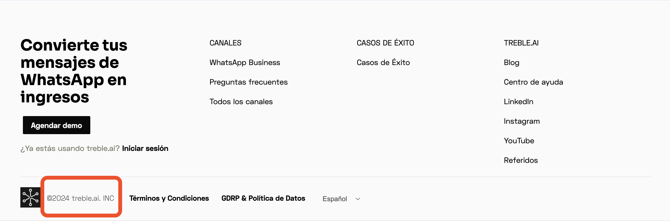 Rodapé de um site