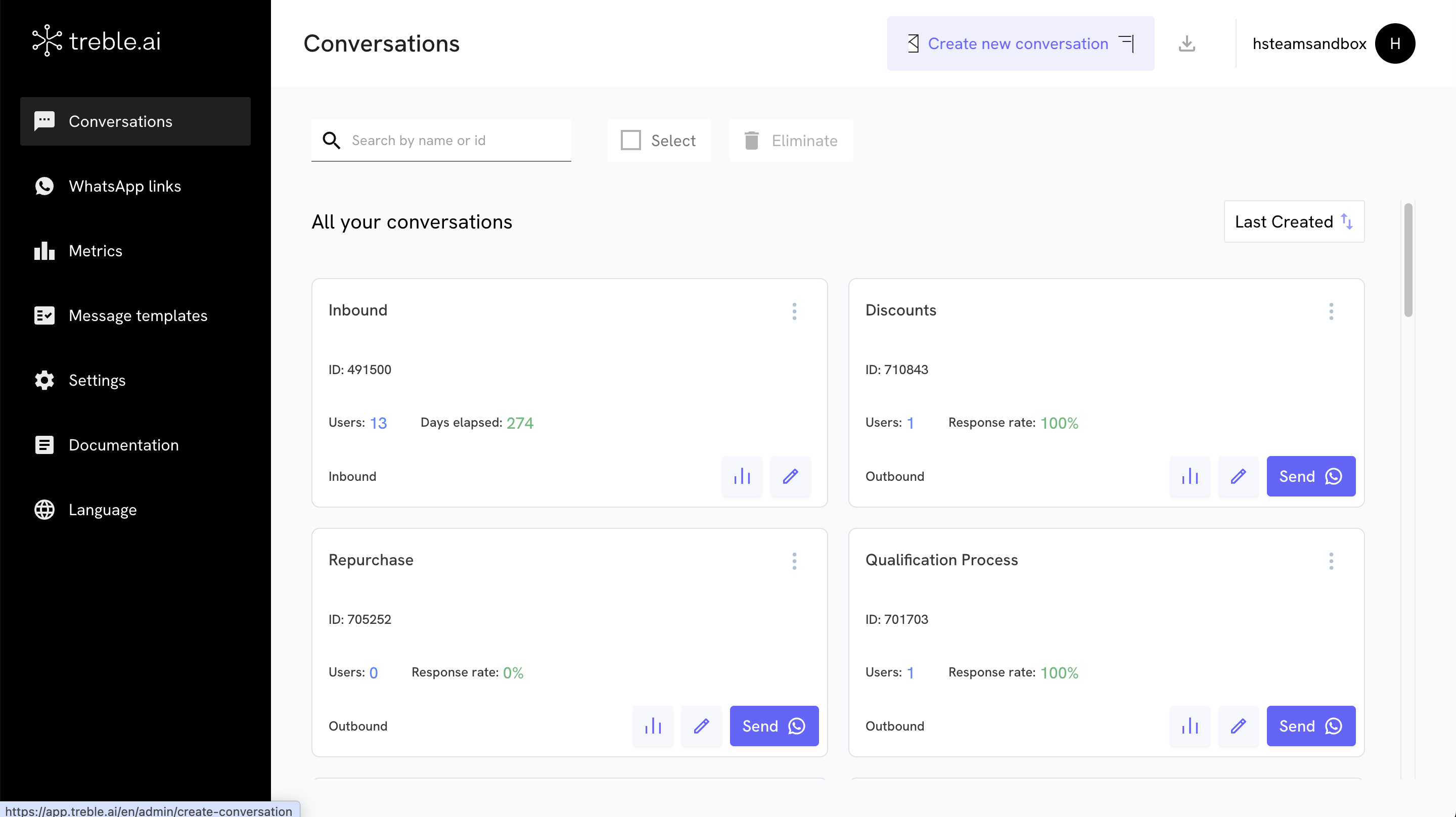 Crear una nueva conversación