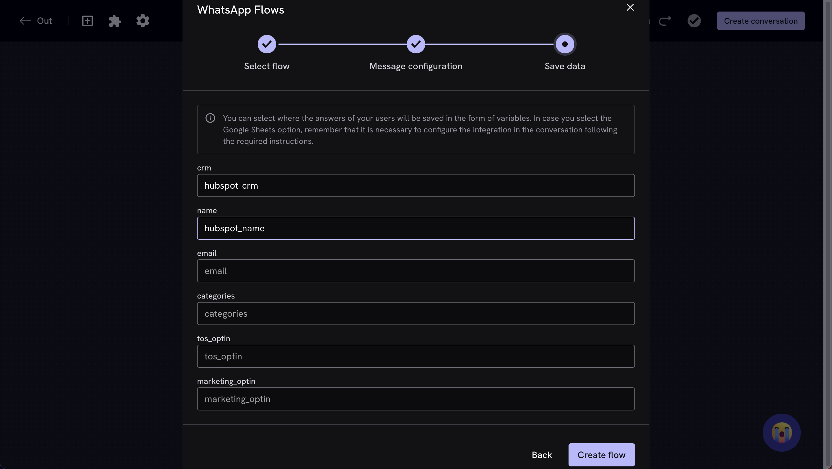 Configurar as variáveis