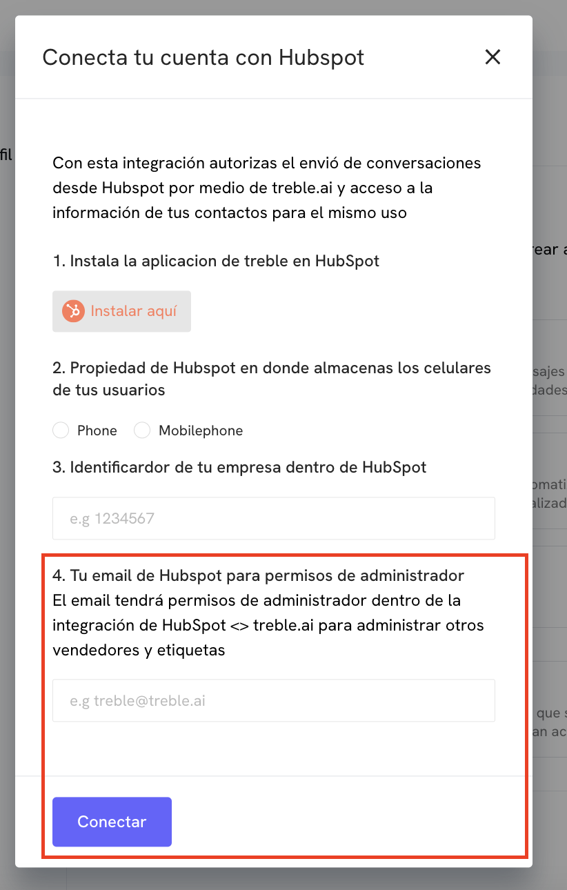 Instalar Treble no HubSpot