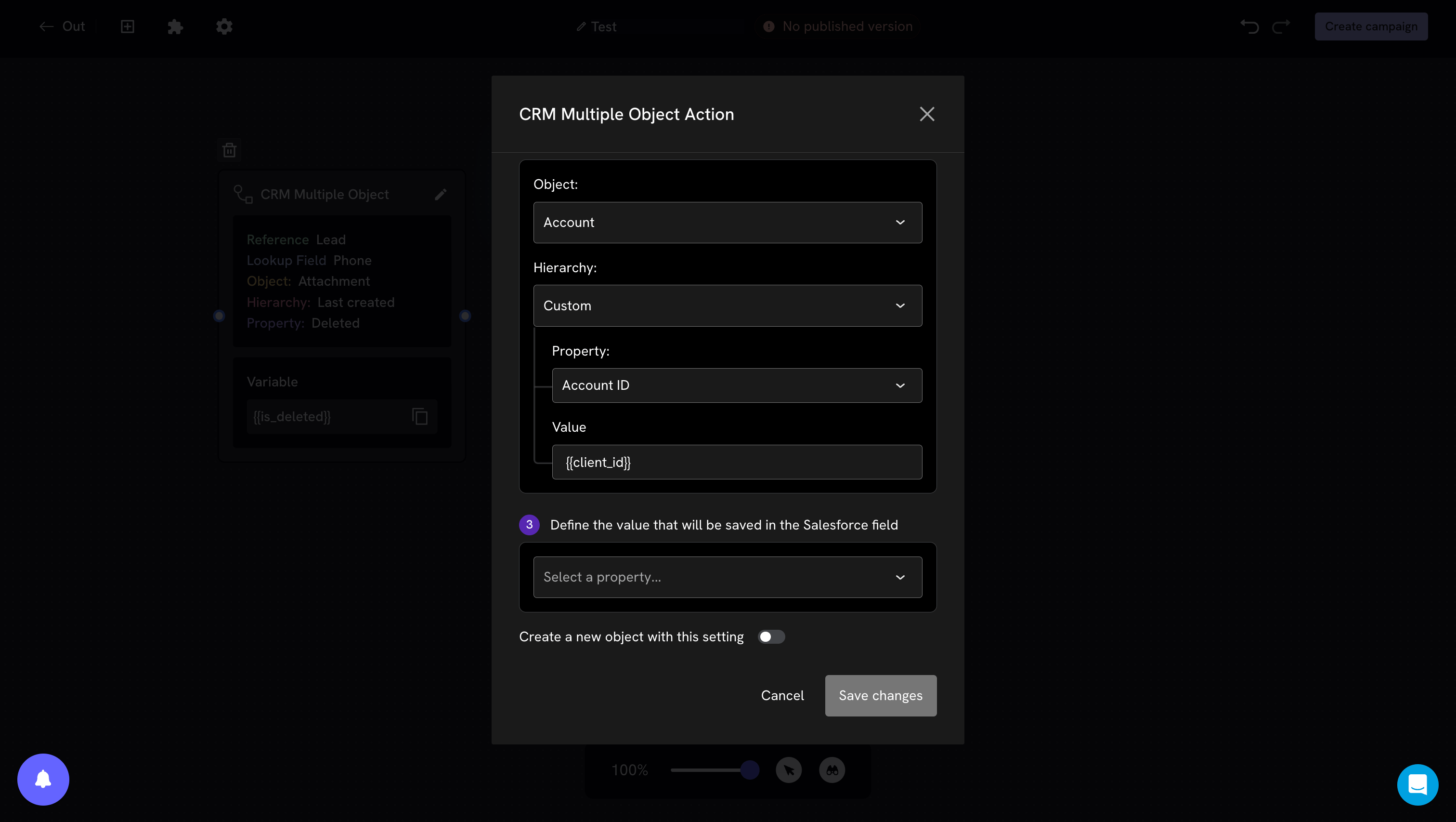 Custom hierarchy with property and value