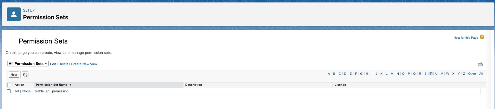 O conjunto de permissões treble_api_permission
