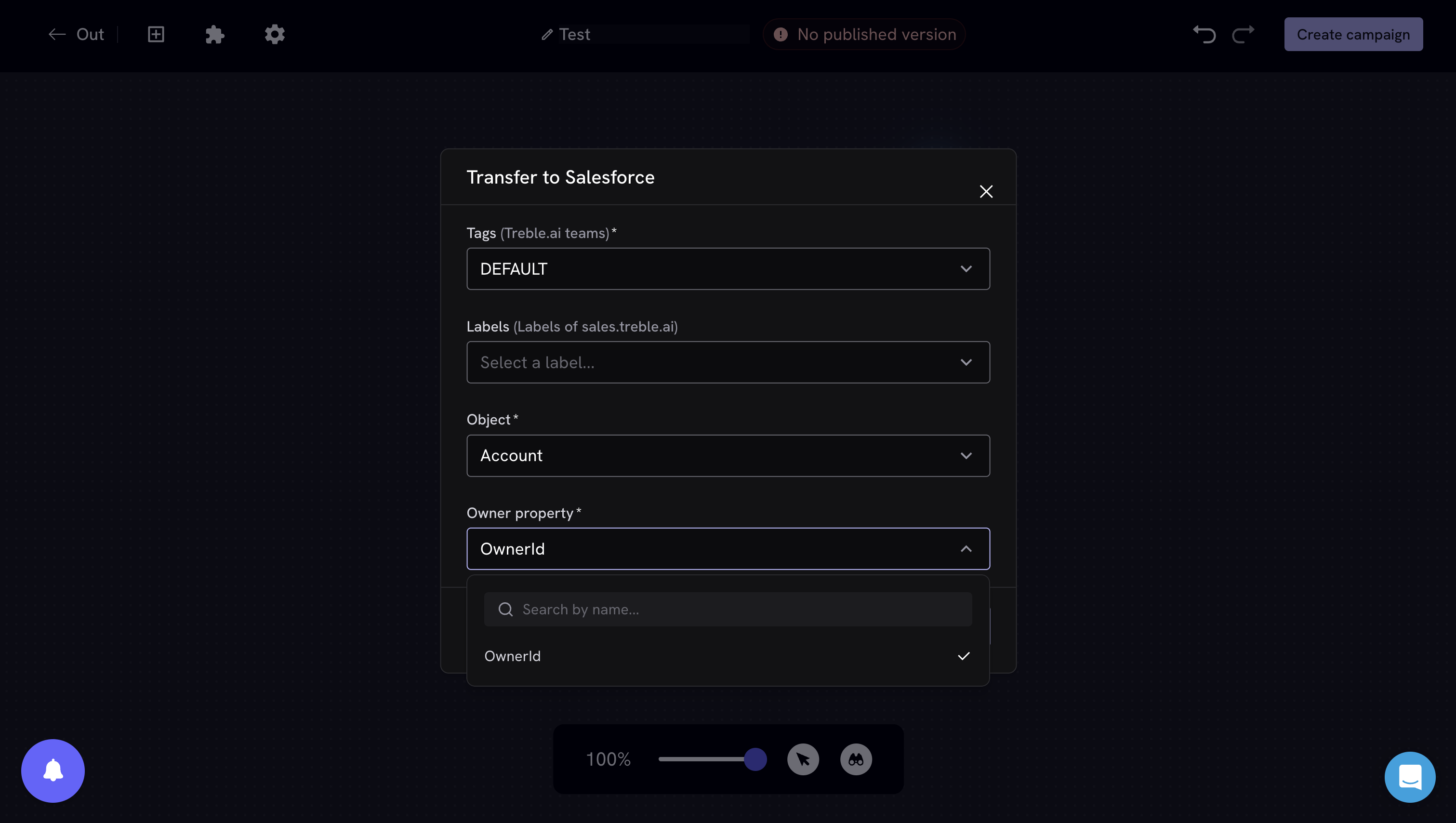 Configuração da transferência em multi-objeto