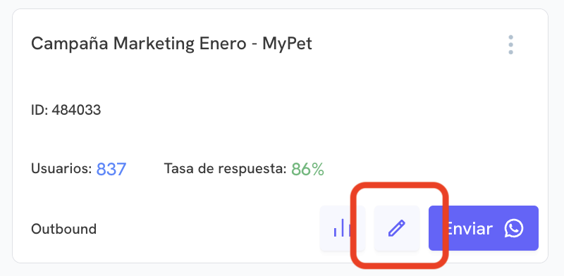 Editar uma conversa inbound