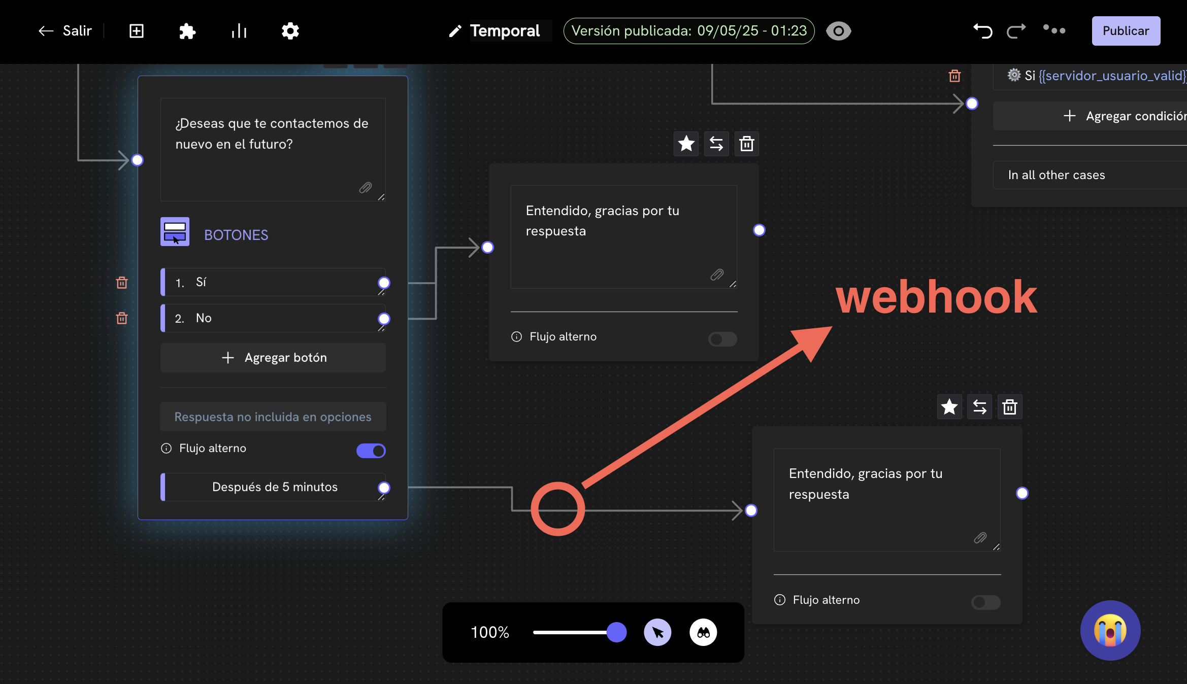 Configurar webhook de nodo de timeout