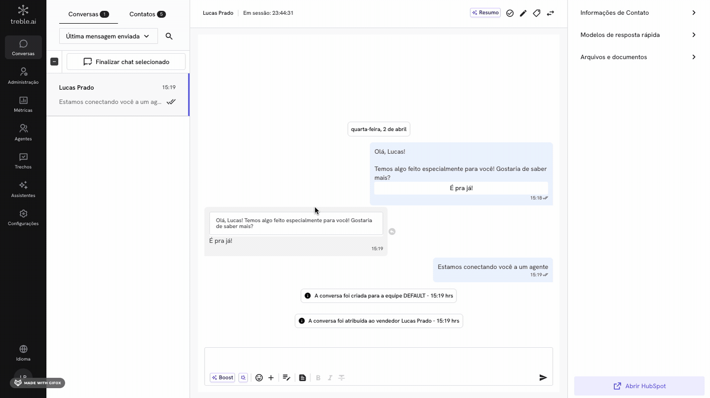 Como transferir uma conversa