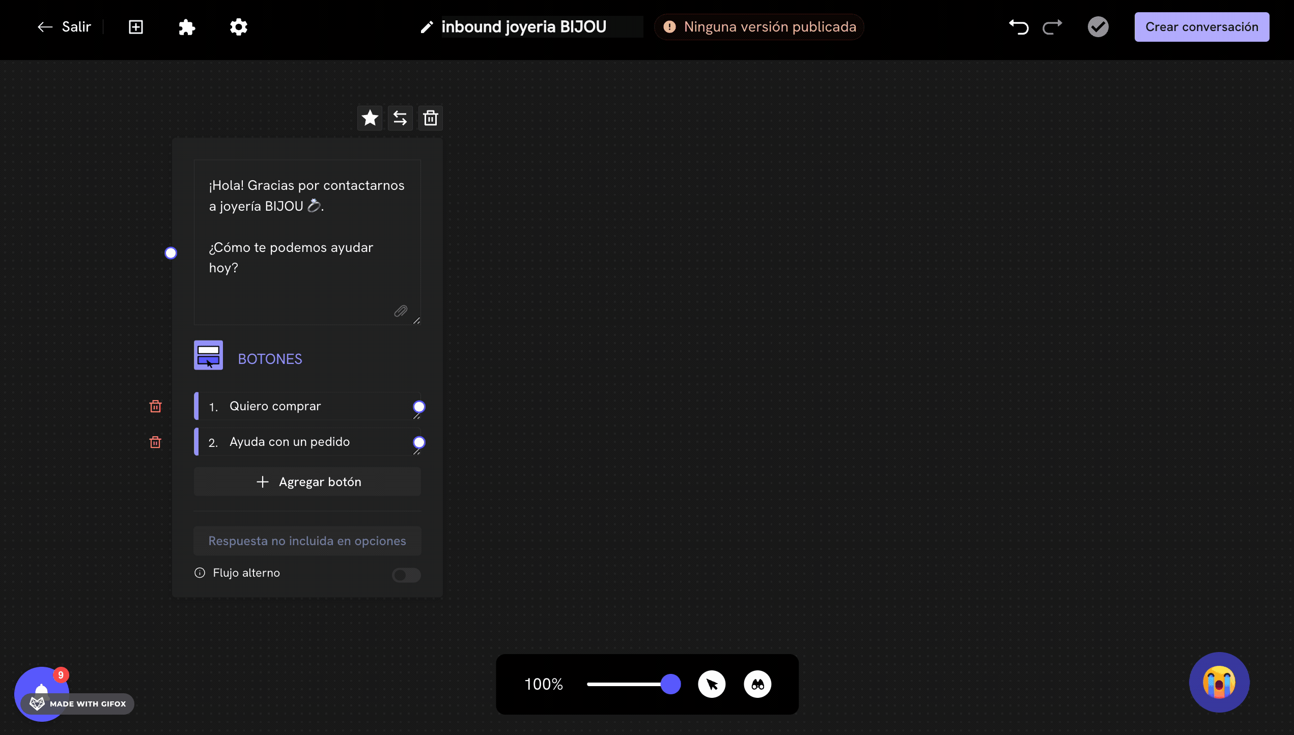 Add a message block