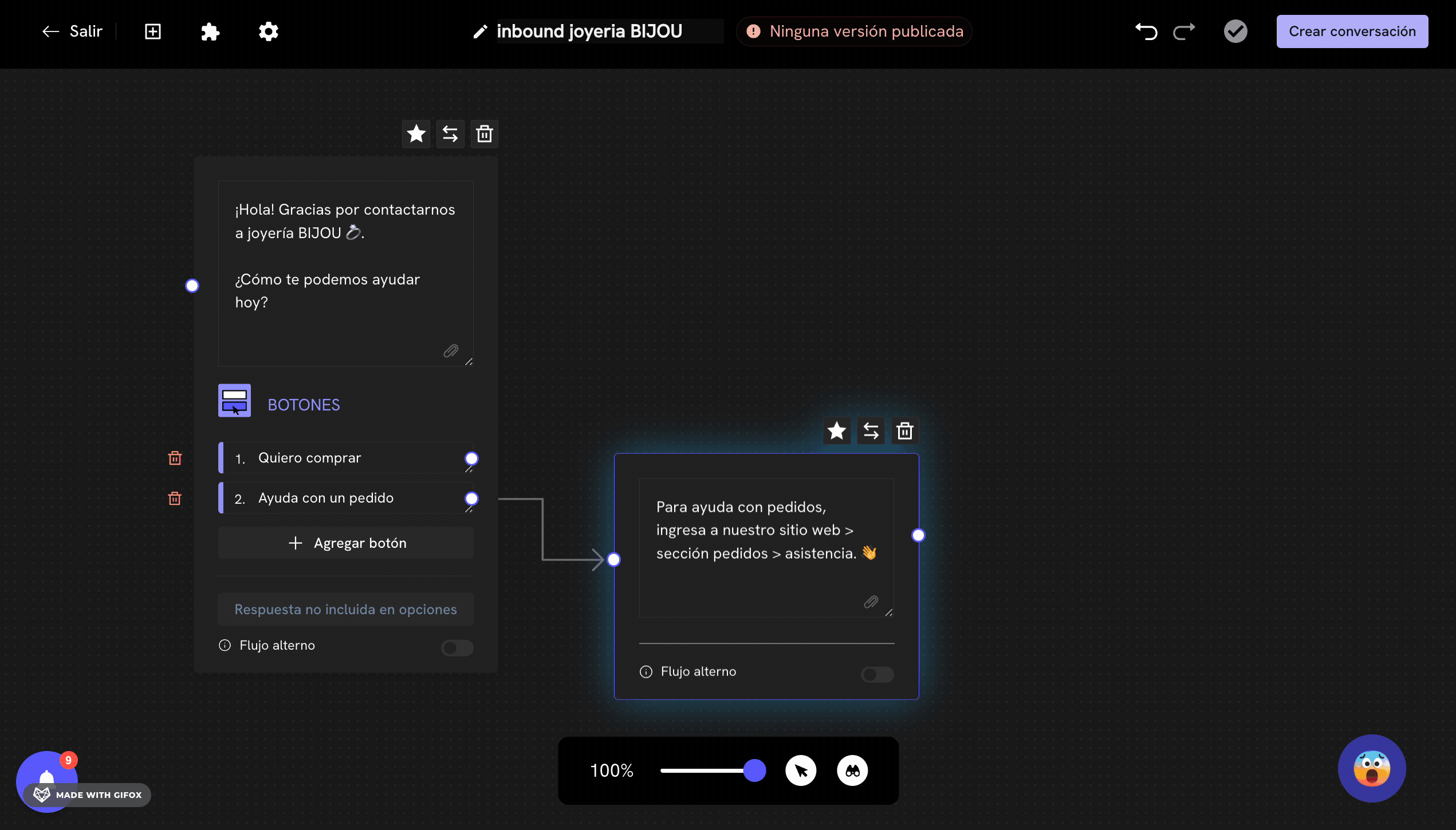 Configurar bloco de transferência para agente