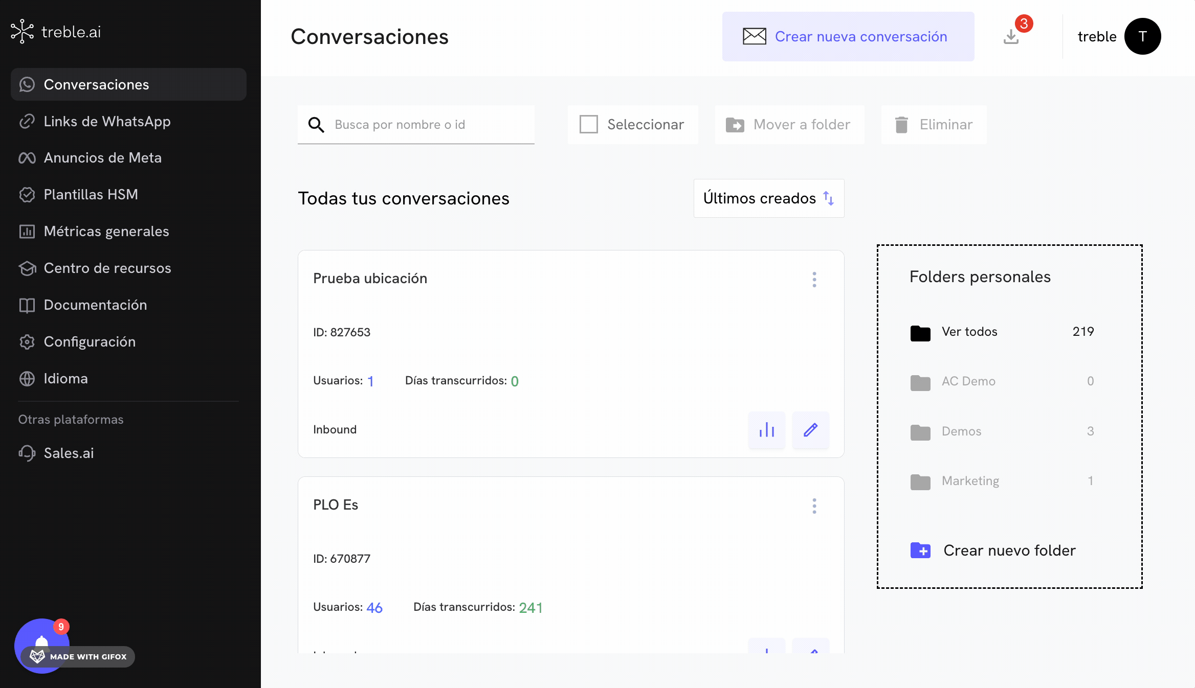 Lista de números de teléfono que han optado por no recibir más mensajes