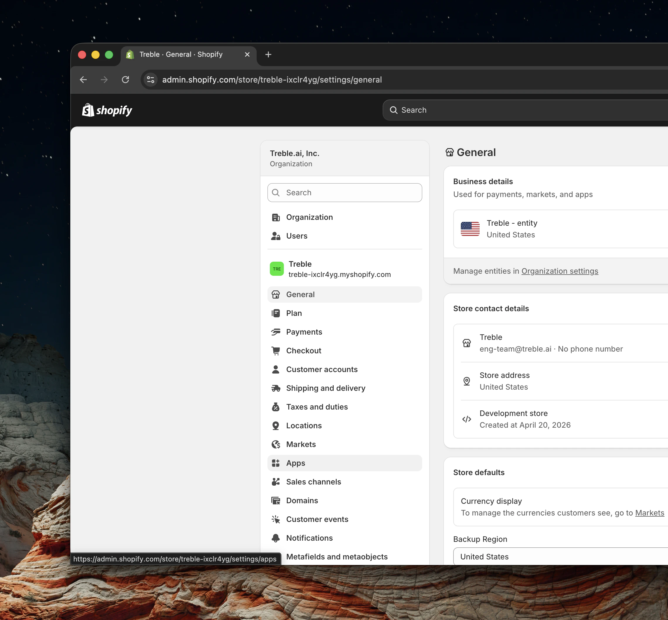 Página de aplicaciones de Shopify