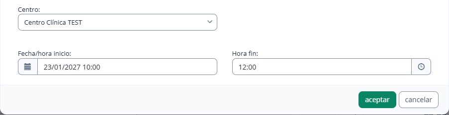Formulario de disponibilidad extra el 23 de enero de 10:00 a 12:00.