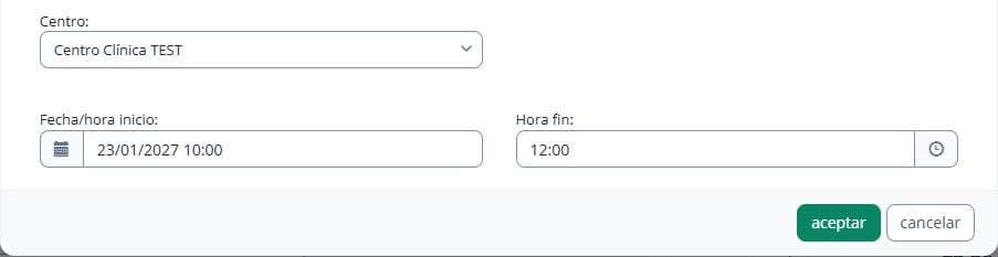 Formulario de disponibilidad extra el 23 de enero de 10:00 a 12:00.