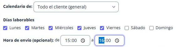 Calendario general con franja de 15:00 a 16:00 y sin selector de zona horaria