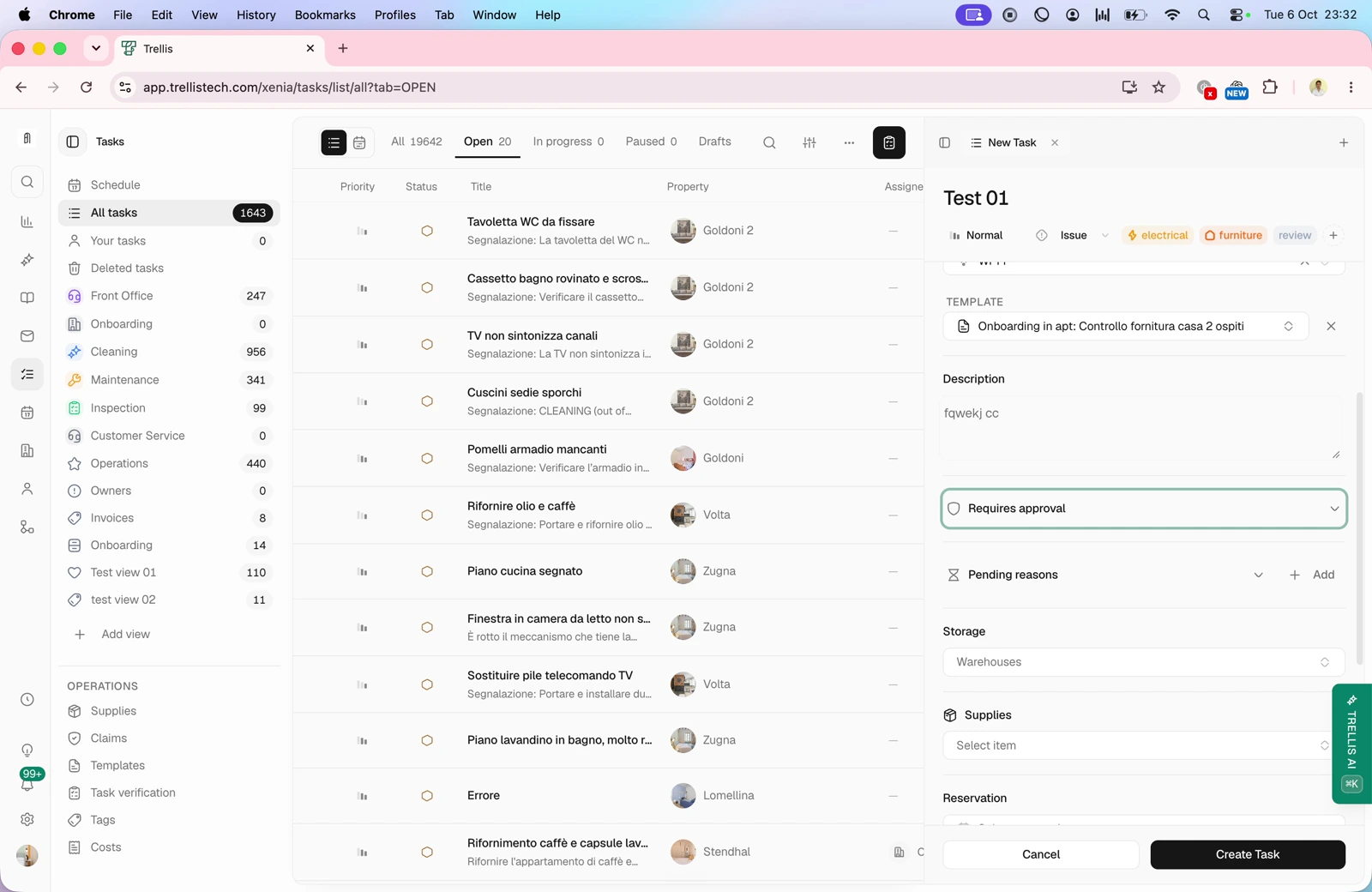 Add the working instructions — screen from the Trellis walkthrough
