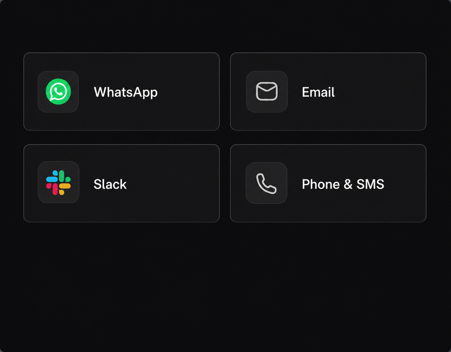 Trellis Integrations page in dark mode with message channel cards