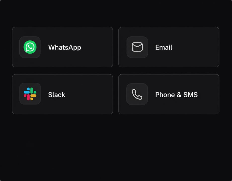 Trellis Integrations page in dark mode with message channel cards