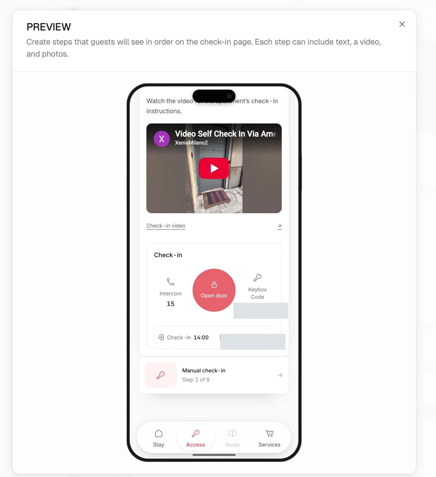 Build and preview check-in steps in Trellis