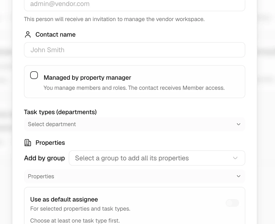Choose who manages the vendor in Trellis