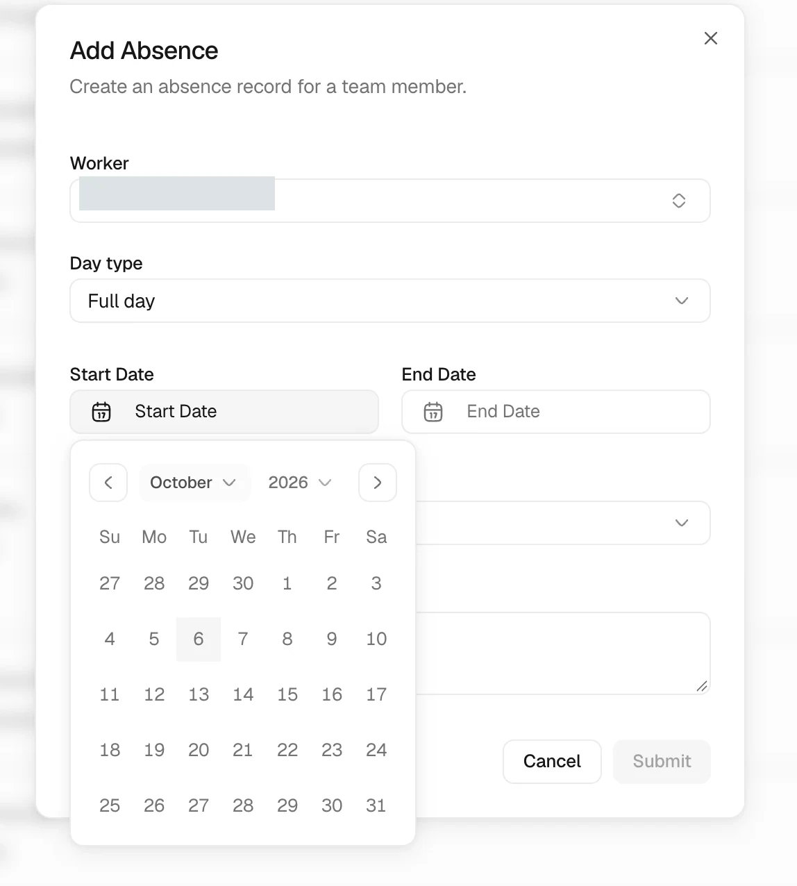 Request an absence in Trellis