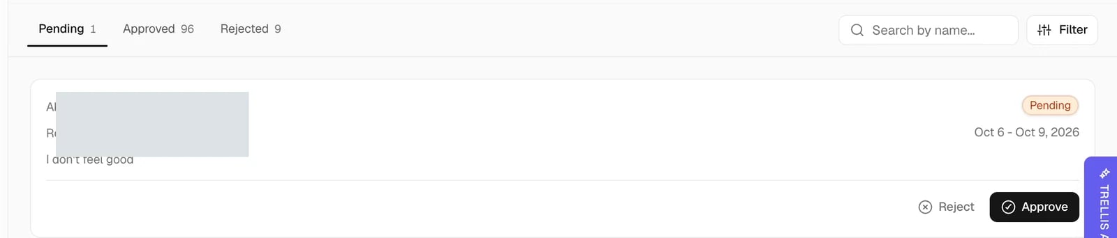 Review an absence request in Trellis