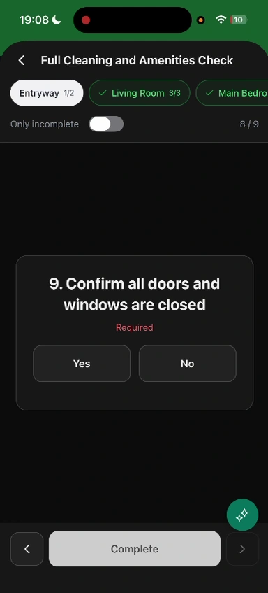 Complete the task steps — screen from the Trellis mobile walkthrough