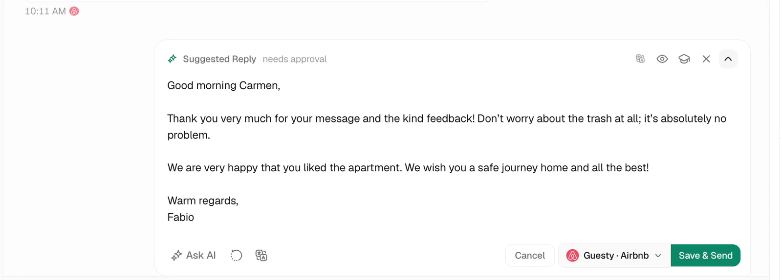 Review suggested replies in Trellis
