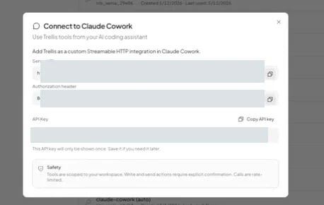 Find your connection details in Trellis