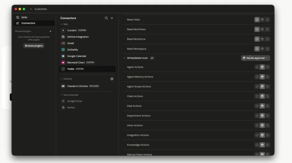 Review tool permissions in Trellis