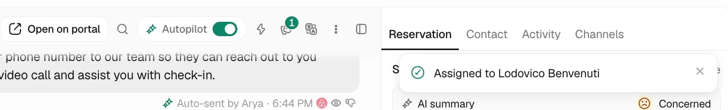 Assign a conversation in Trellis